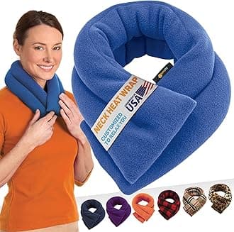 Sunny Bay Extra Long Neck Heating Wrap, Rice Filled (sky blue)