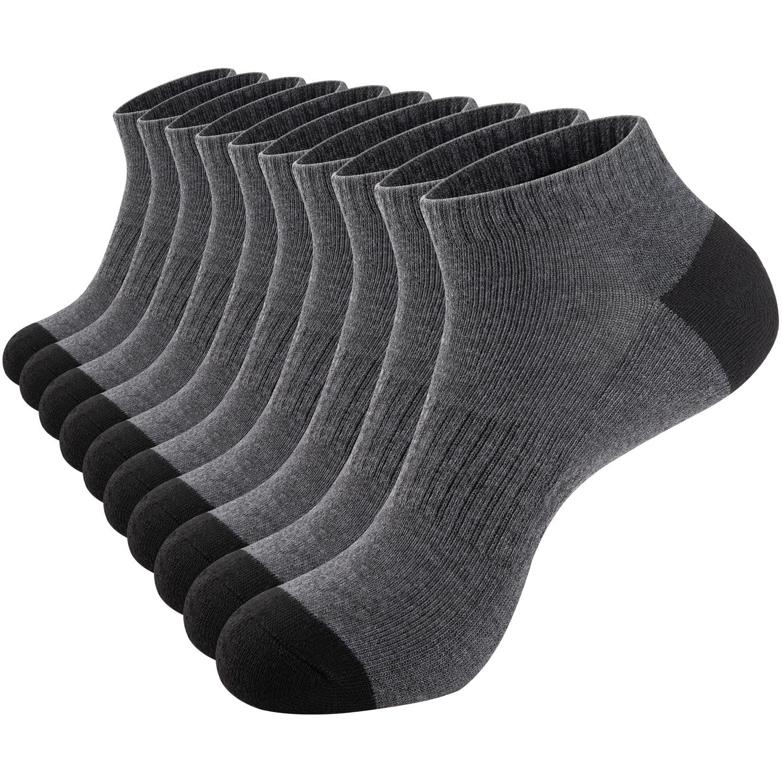 10 Pairs Mens Ankle Socks Low Cut Socks for Men Athletic Socks Breathable Cushioned