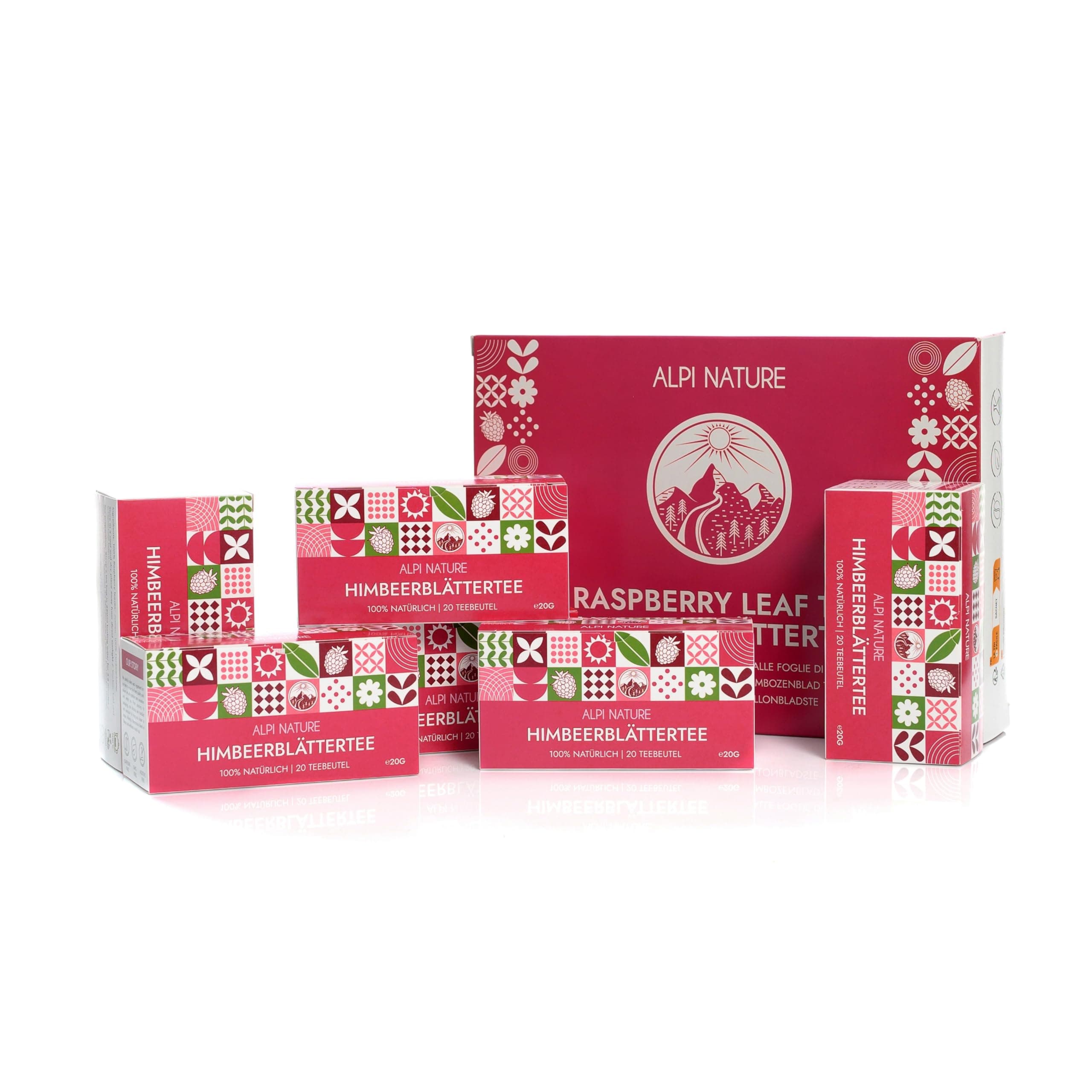 Alpi Nature Raspberry Leaf Tea, 120 Tea Bags, 120g 4.2 oz, Pack of 6 x 20 Bags of 1g each