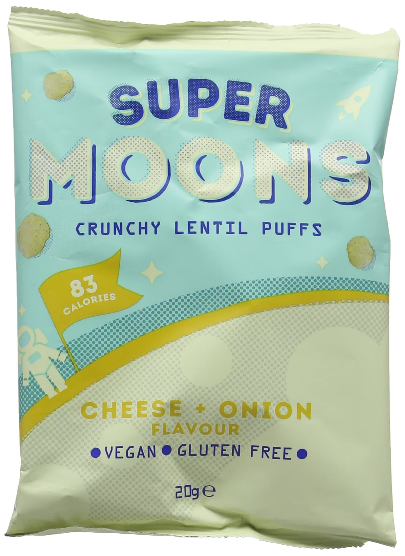 Super Moons Cheese and Onion Lentil Puffs, 20 g, Pack of 12