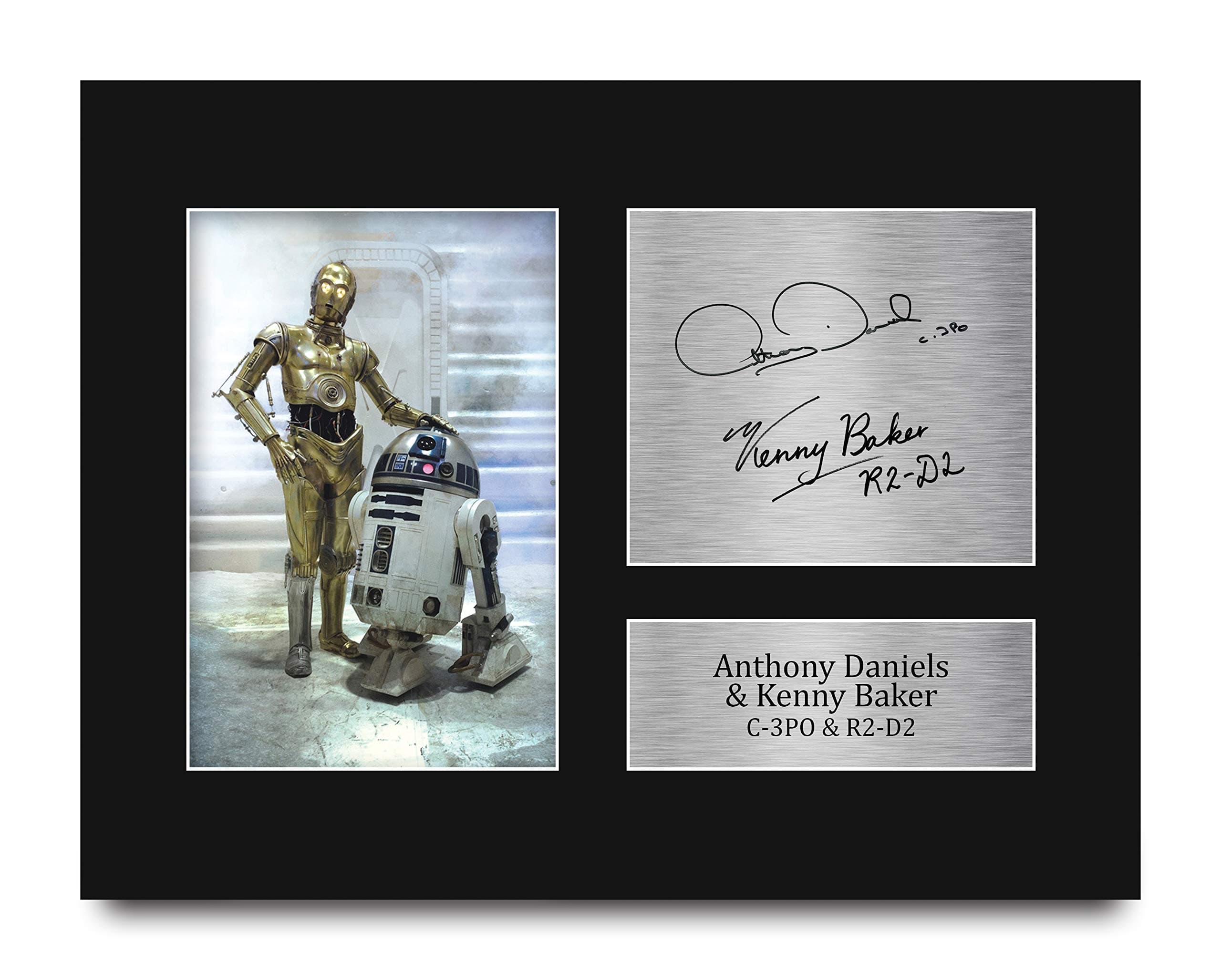- Anthony Daniels & Kenny Baker USL Signed Printed Autograph Star Wars C-3PO R2-D2 Print Photo Picture Display - US Letter Size