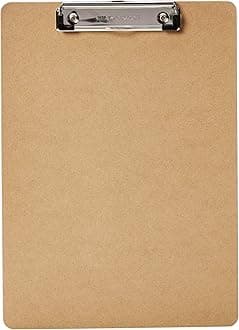 Amazon Basics Hardboard Clipboard - 12-Pack, Brown