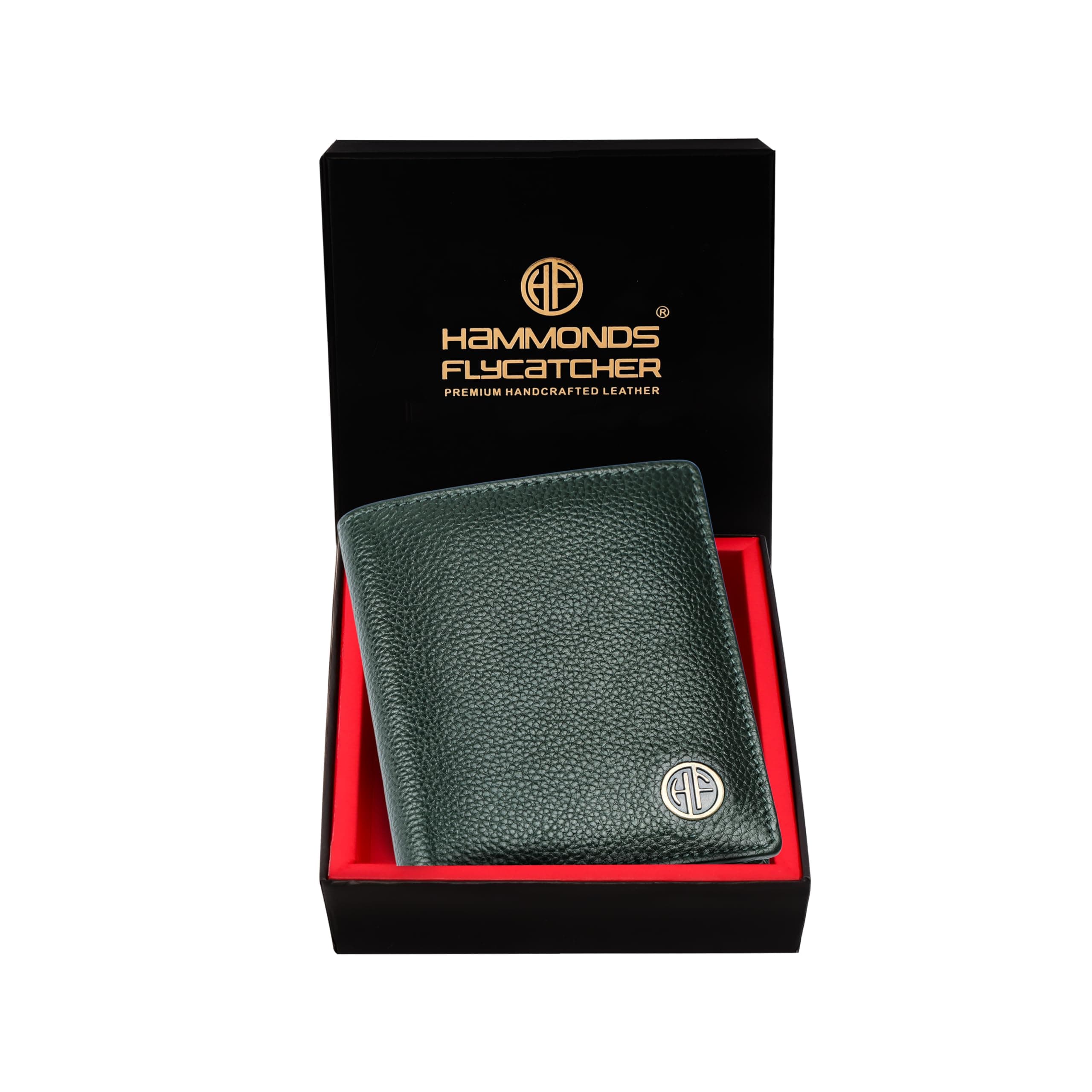 Wallet for Men Leather Original, Mens Wallet, Leather Wallets for Men Stylish, Bi-Fold Wallets for Man, 3 Card Slots, 2 ID Slots, Coin Pocket, Gift for Mens - Green