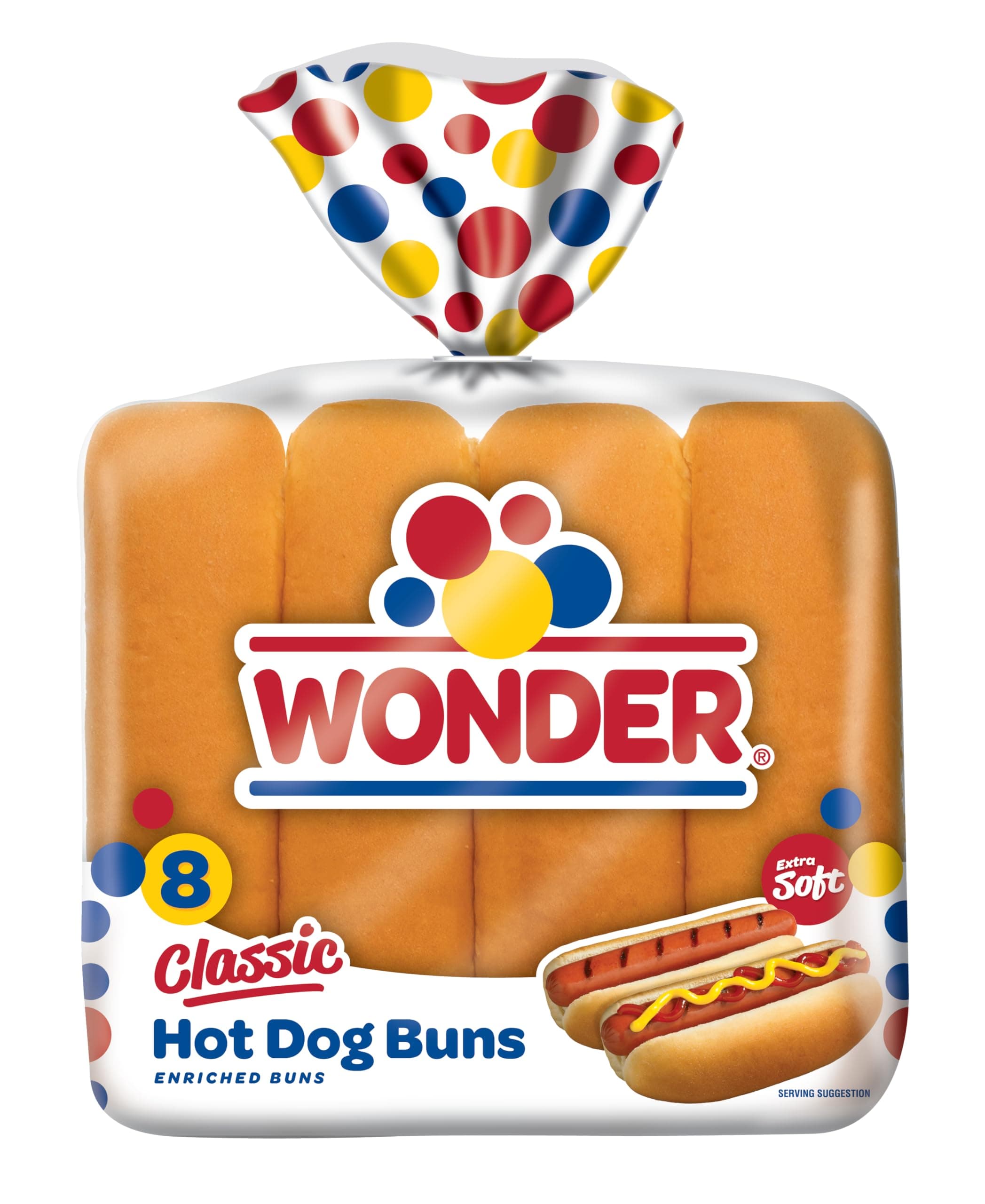 Bread Classic Hot Dog Buns, White Bread Hot Dog Buns, 8 Count