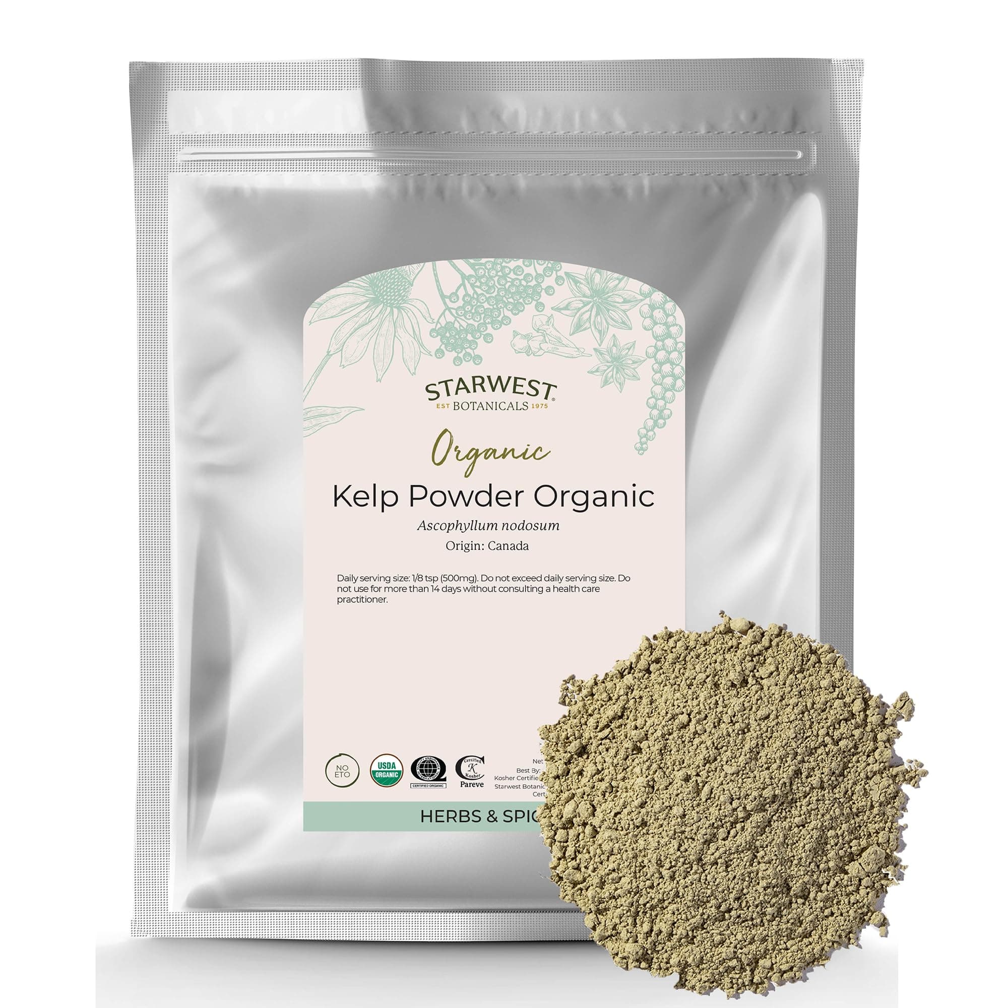 Starwest Botanicals Organic Kelp Powder, 1 Pound