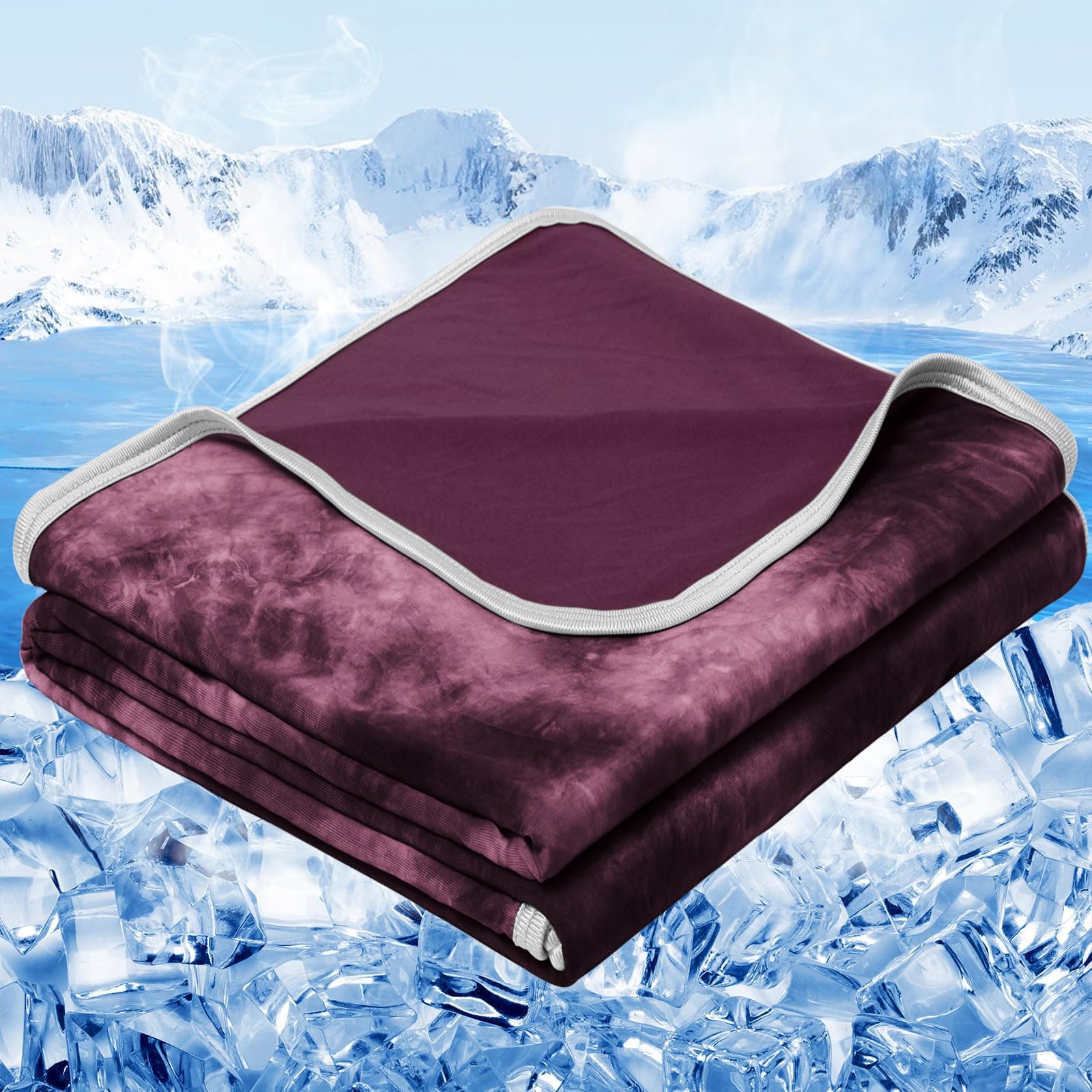inhand Cooling Blanket Queen Size (90"x90"), Cooling Blankets for Hot Sleepers, Absorbs Heat to Keep Adults Cool for Summer Nights Sweats, Thin Cold Lightweight Blanket for Couch Bed, All Season Use