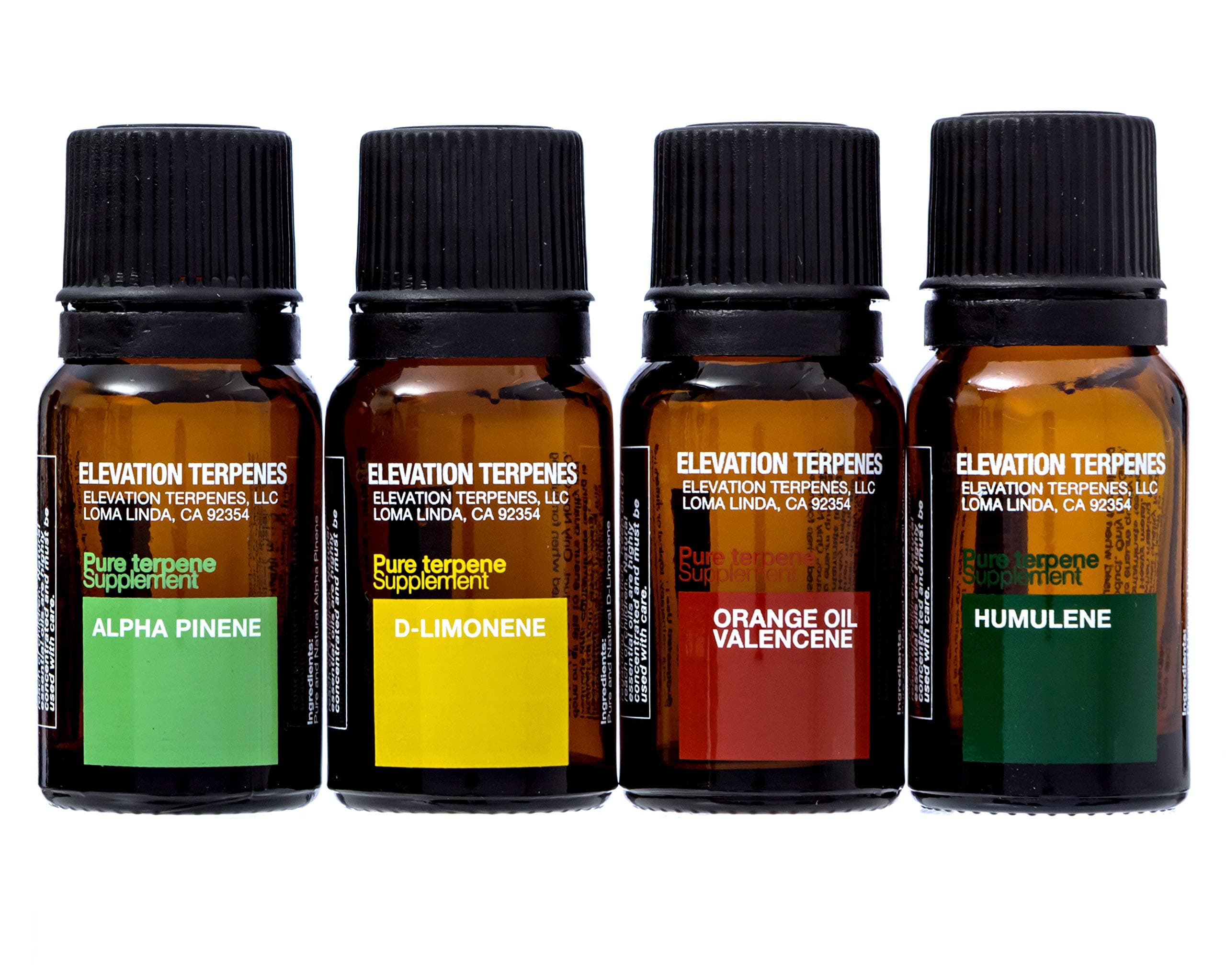 Elevation Terpenes Energy Pack Four Pack (D-Limonene, Humulene, Alpha-Pinene, Orange-Oil Valencene)
