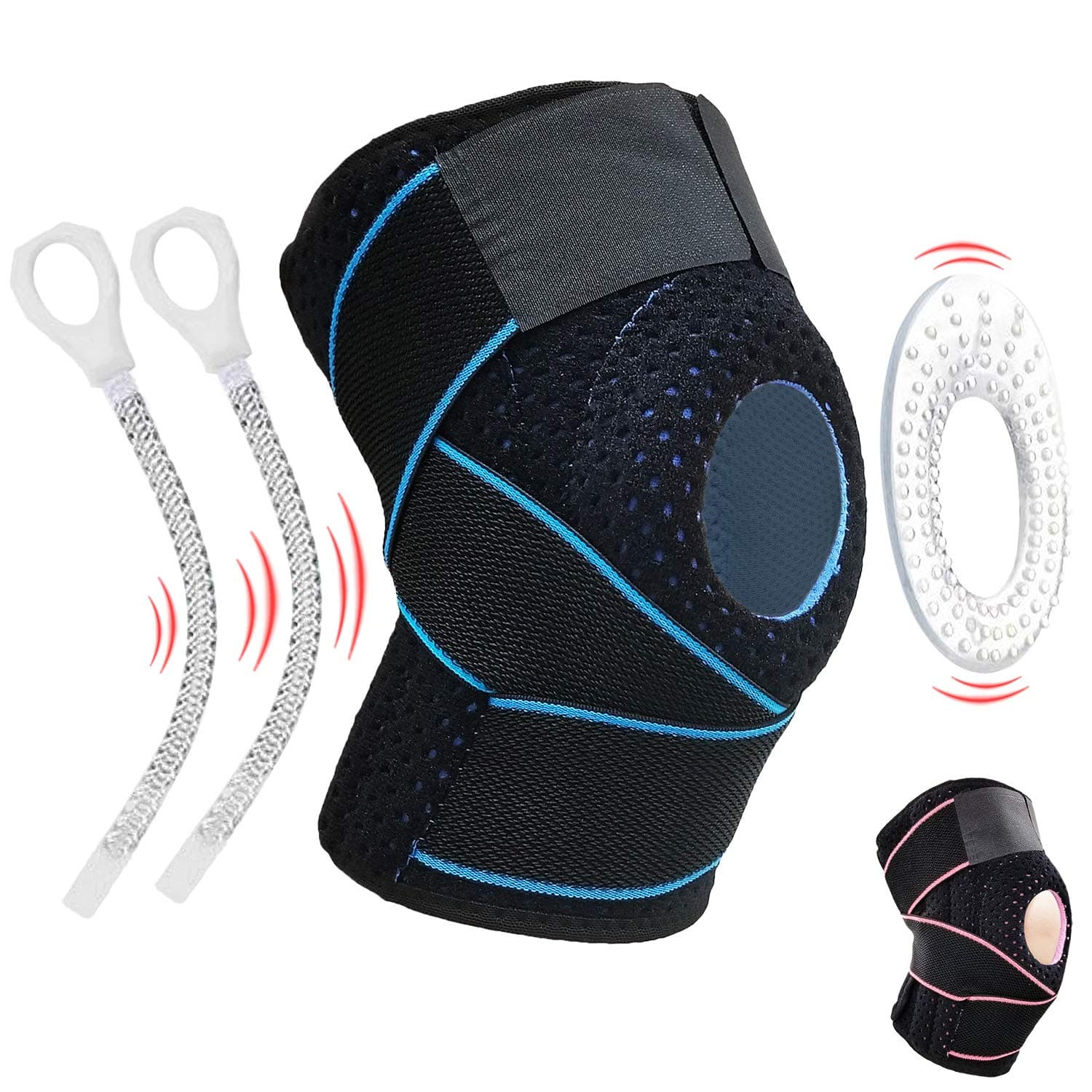 Knee Brace Knee Support for Meniscus Tear,Arthritis,ACL,LCL,MCL Injury Recovery,Running,Cycling,Basketball with Patella Stabilizer for Men Women