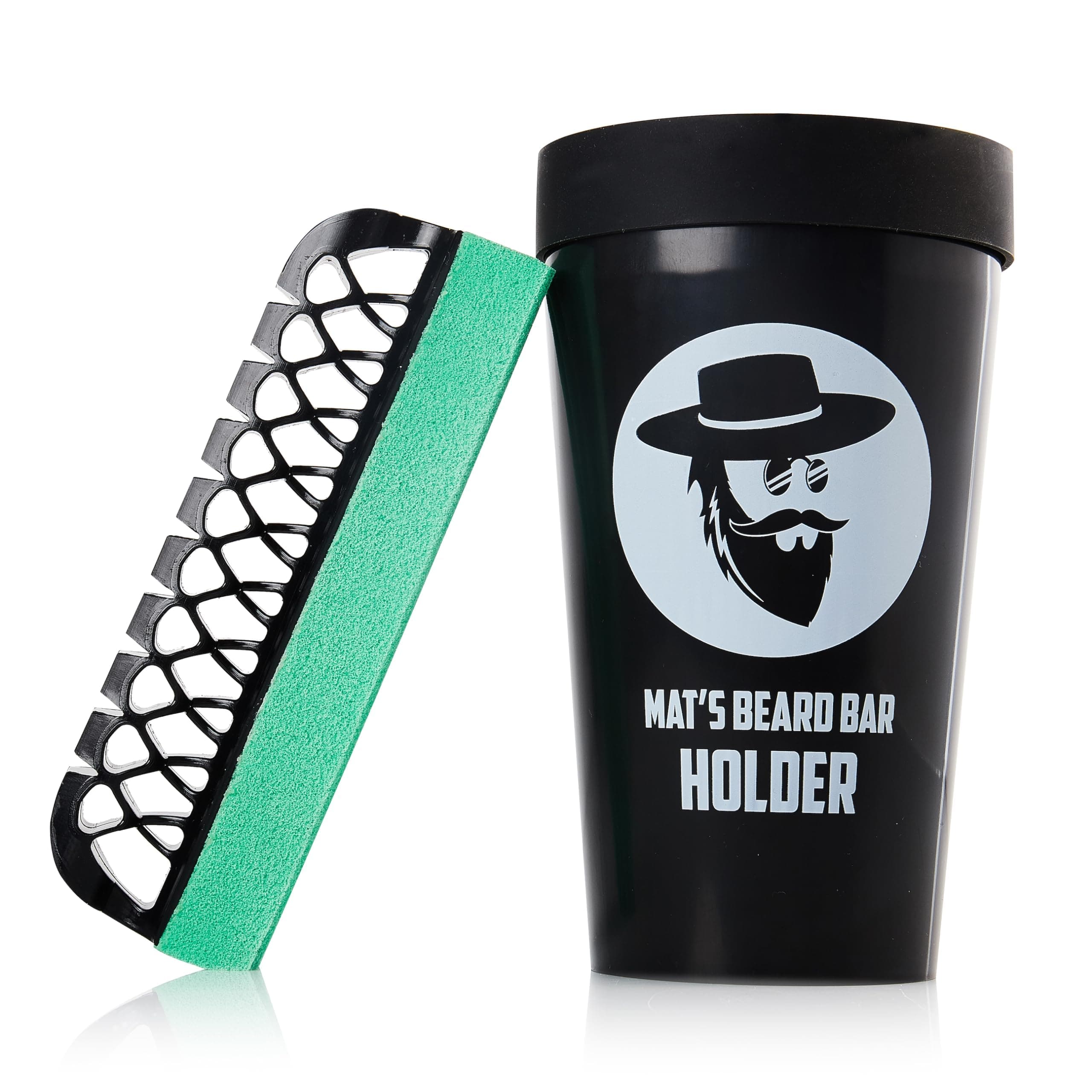 Mat's Beard Bar® - Pro (V2.0) & Holder - FLEXIBLE - Clean Up Beard Trimmings from Sinks and Countertops After Shaving - Best Gifts For Men