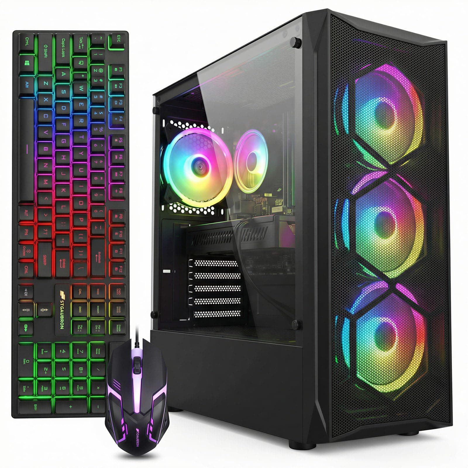STGAubron Gaming Desktop PC, Radeon RX 580 8G, Intel Core i7 up to 3.9G, 16G ...