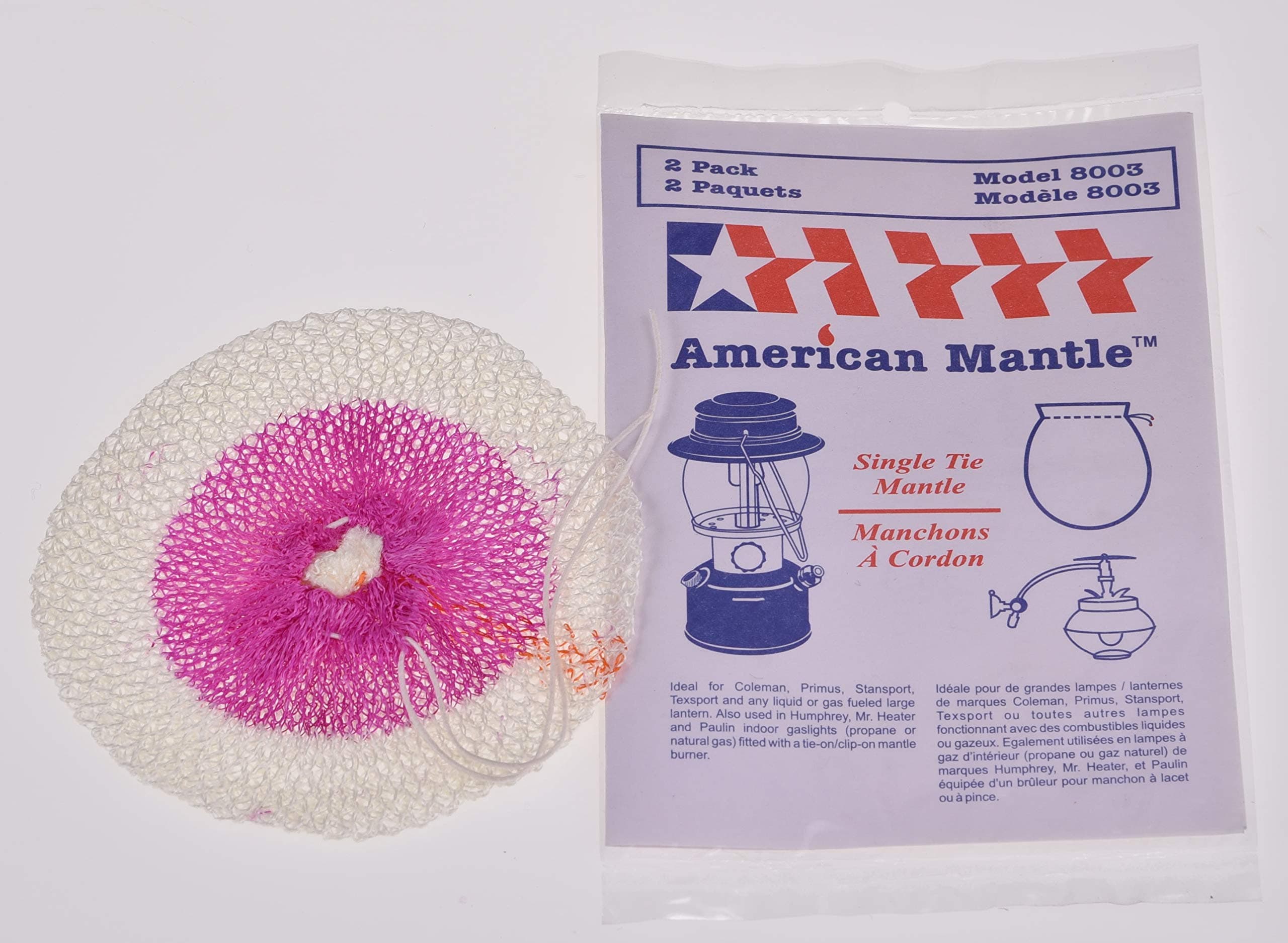 American Mantle Single Tie 300 C.P. String Tie Mantle (for Large Single tie Mantle Lantern as Well as Mr. Heater, Humphrey, Paulin, Falks Indoor Gas Lights with tie on Style Nozzle) 2Packs