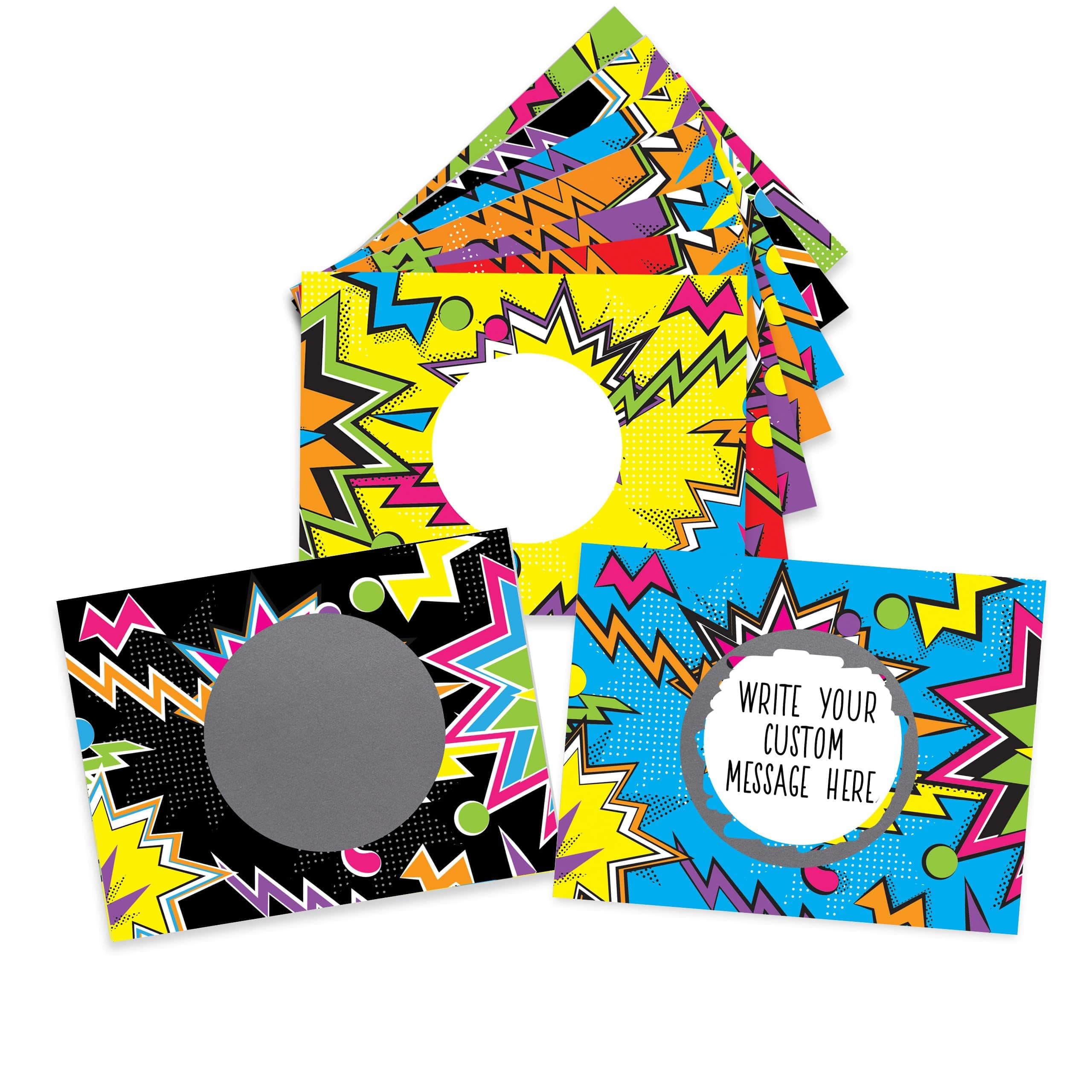 80s Zig Zag DIY Scratch Off Cards