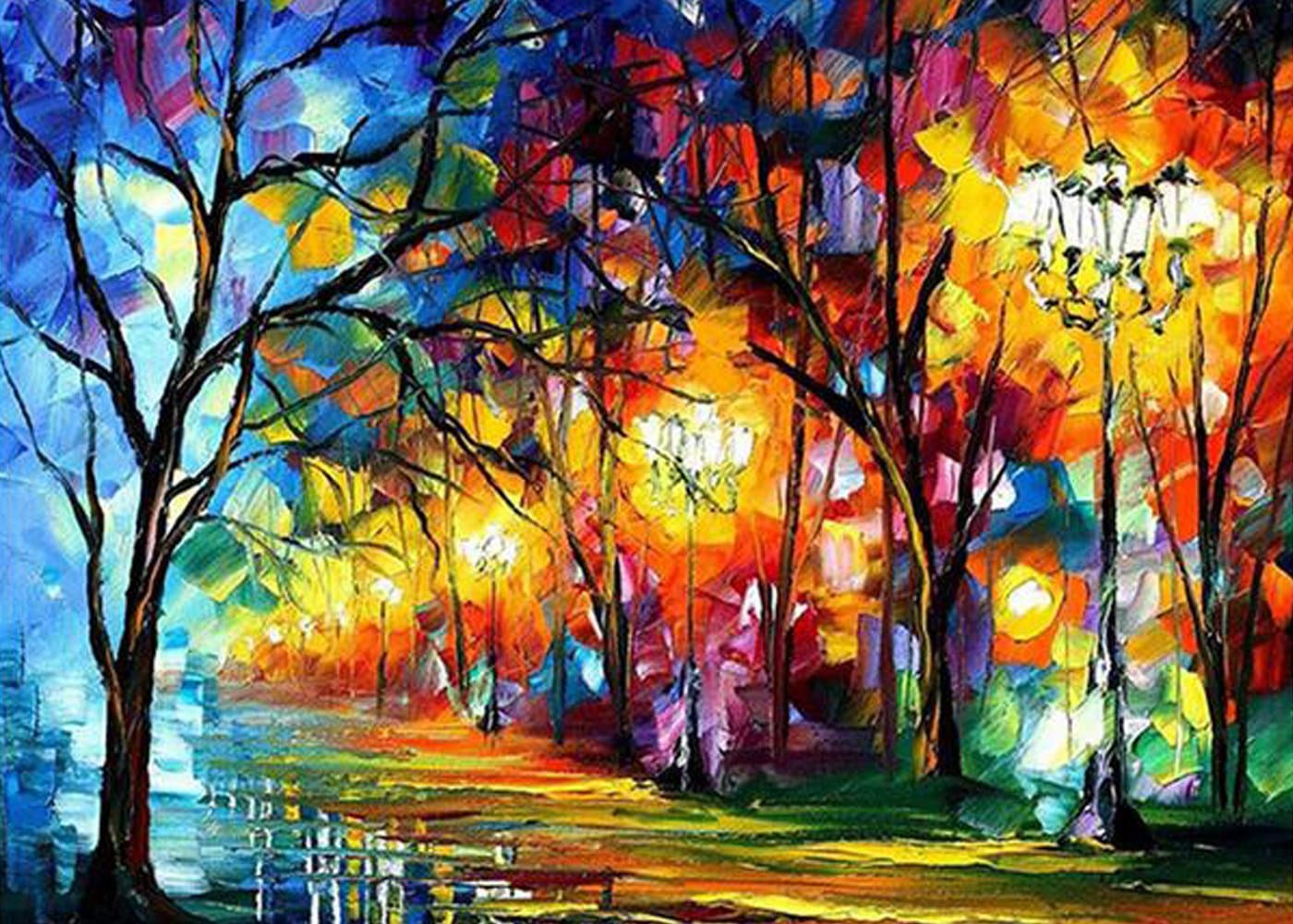 5D Diamond Painting Kits DIY Full Drill Set Embroidery Handmade Resin Mosaic with Pasting Tools Kit Including Accessories Storage Box - Color Tree