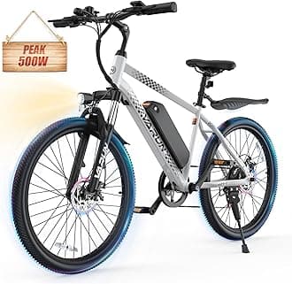 VARUN Electric Bike - Ebikes for Adults Peak 500W 20MPH Commuter Ebike with 36V Removable Battery, 24'' Electric Mountain Bike with Front Fork Suspension and Dual Disc Brakes