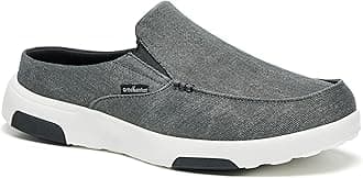 Men's Orthopedic Walking Shoes Loafers Slip On: Comfortable Casual Plantar Fasciitis Shoes Black, Outdoor Arch Support Relaxed Fit Shoes for Neuropathy Recovery Size 10