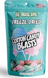 Bliss Life Cotton Candy Freeze Dried Sugar Candy from TikTok, ASMR Crunchy Candy, Spicy Sweet and Sour Kids Snacks, Unique Novelty Snack for Kids 1.5oz