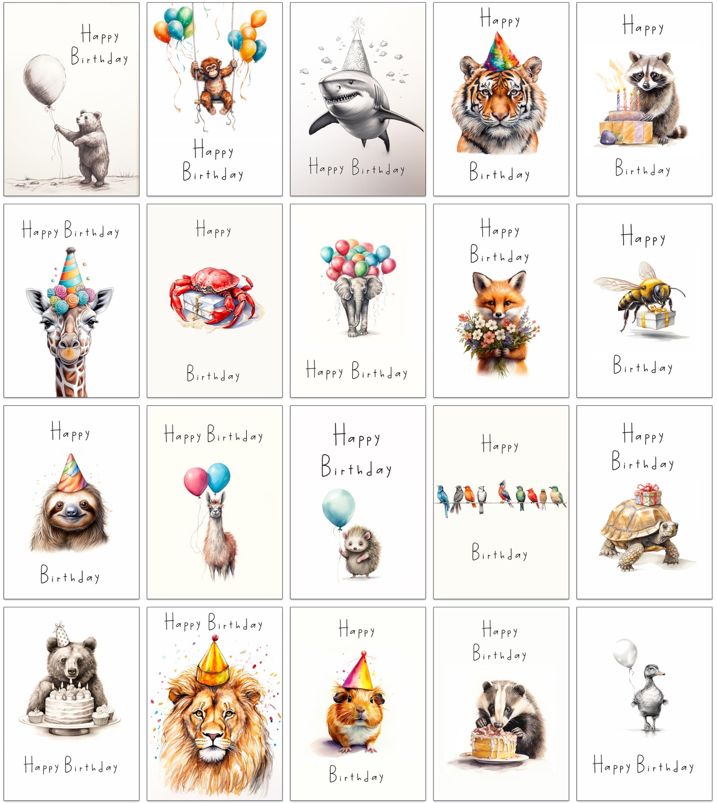 Larger Animal Birthday Cards