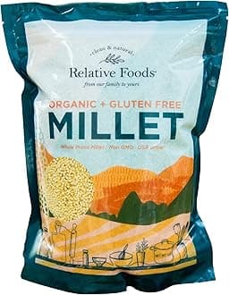 Whole Organic Hulled Millet Seed - 3lb Millet Organic Whole Grain Seed- Gluten-Free Grain for Porridge, Salads, Fruits - Non-GMO Packed w/proteins, fiber, & more