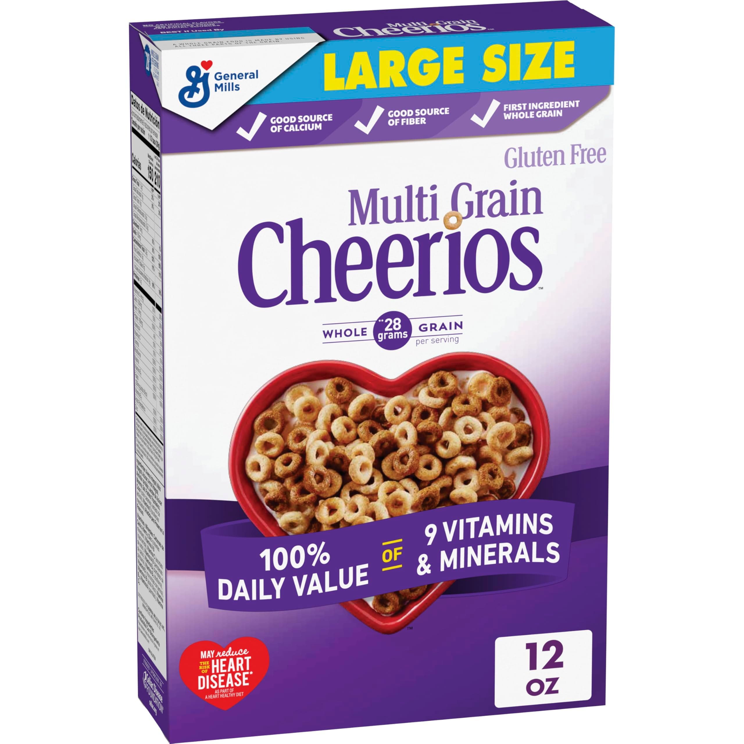 Multi Grain Heart Healthy Cereal, 12 OZ Large Size Cereal Box