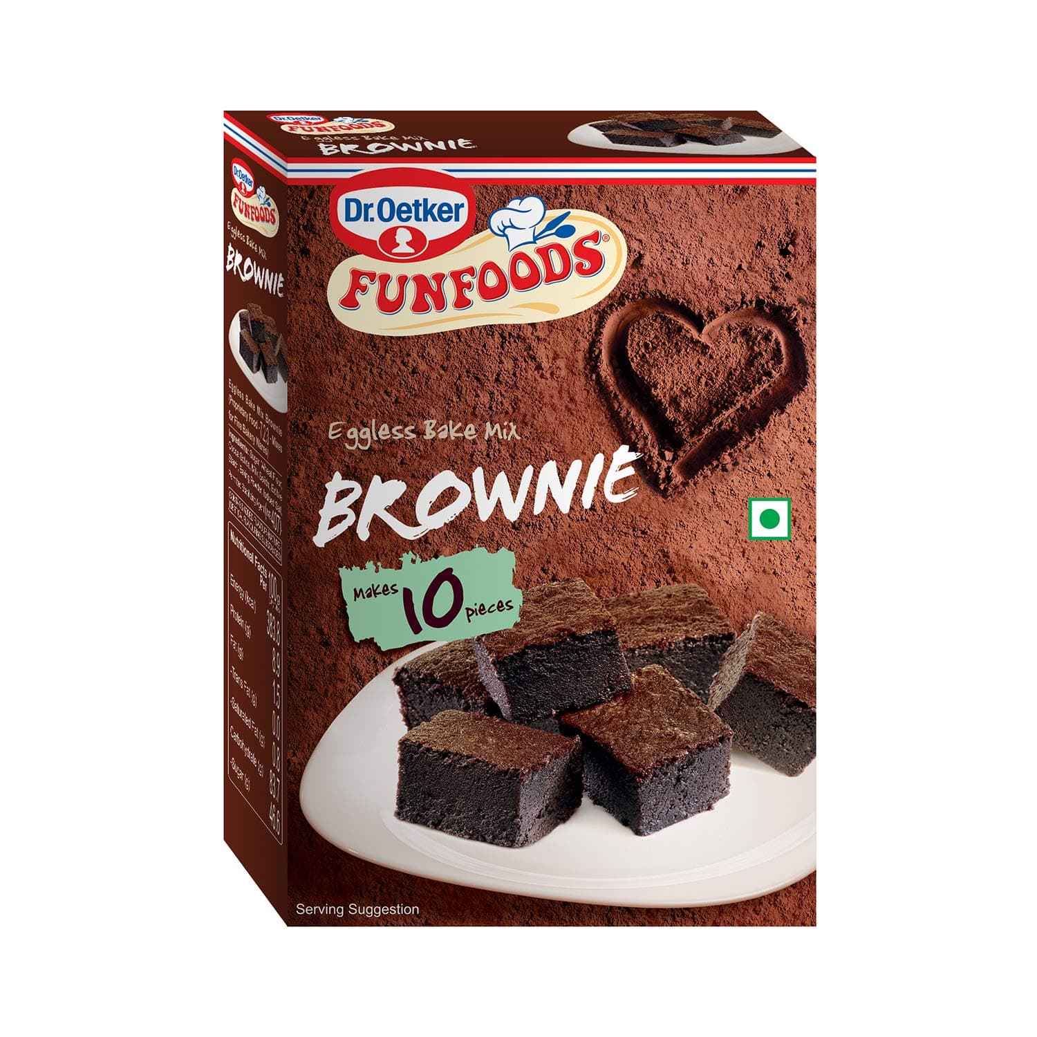 Eggless Bake Mix Brownie - Makes 10 Peices - By Dr Oetker Funfoods