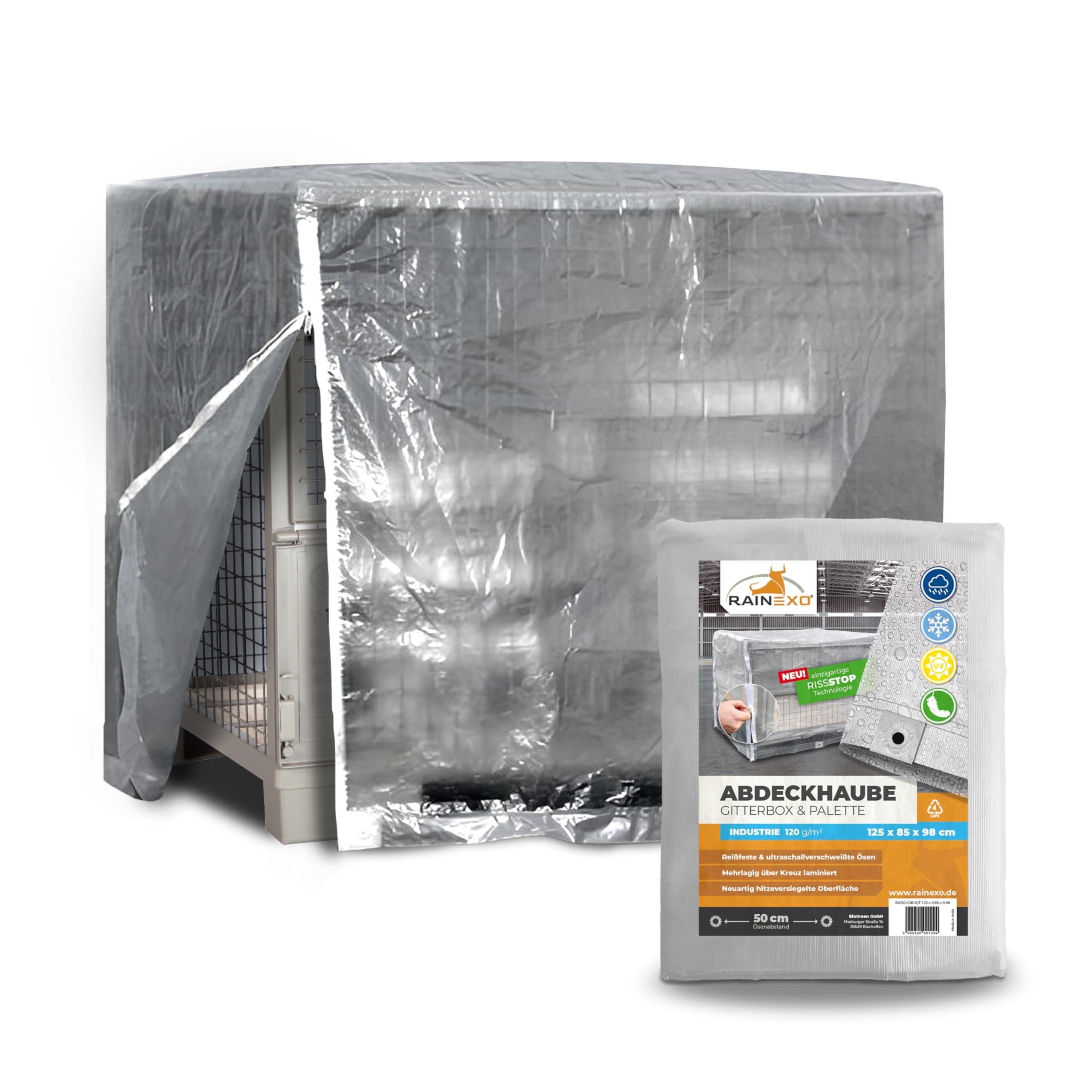 Rainexo RX 120-GIB R/T Cover for Mesh Boxes, Transparent