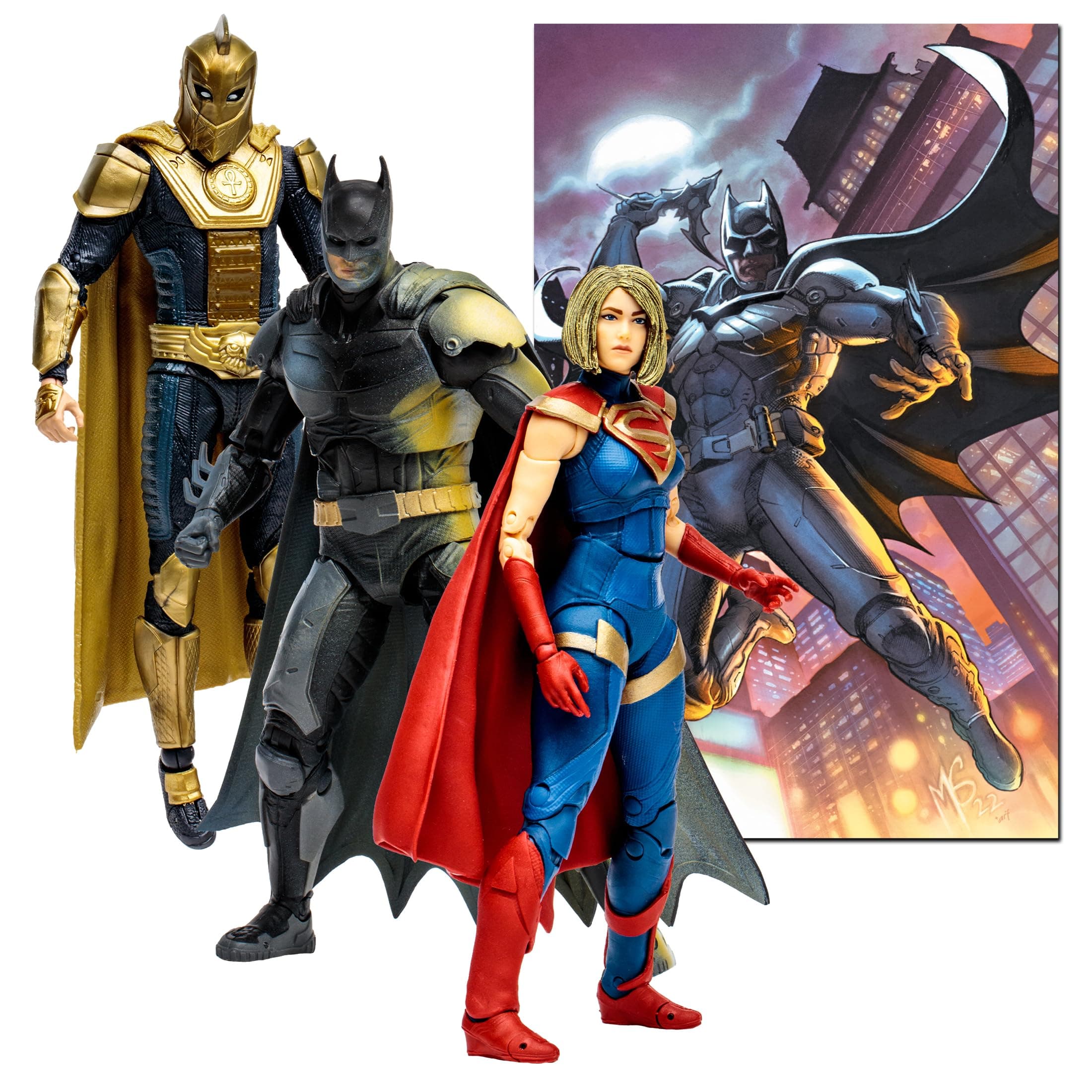 McFarlane DC Multiverse 7IN 3PK - Injustice 2 - Batman DR. Fate and Supergirl (Gold Label)