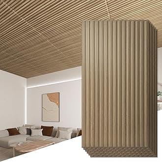 Art3d 6-Pack Slat Design 3D Wall Panels for Interior Wall Decor, 2x4 FT PVC Decorative Drop Ceiling Tiles - WalnutClimatePartner certified