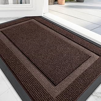 OLANLY Front Door Mat Indoor Outdoor Entrance, Waterproof All-Season, All-Weather Doormat, Sturdy Natural Rubber, Fade Resistant, Low Profile, Easy Clean Patio Porch Entryway Mat, 59x35, Dark Brown
