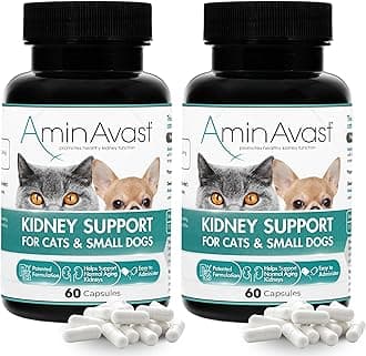 AminAvast Kidney Support Supplement for Cats and Small Dogs, 300mg 2-Pack - Promotes Natural Kidney Function - Aids in Health and Vitality of Aging Kidneys - Easily Administered - 60 Sprinkle Capsules