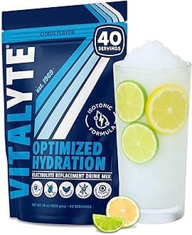 Vitalyte Electrolyte Powder Drink Mix - Isotonic Clean Electrolyte Hydration Powder - Ideal Post Workout Rehydration Packets with No Artificial Colors, Flavors or Sweeteners, (35 Oz, Cool Citrus)