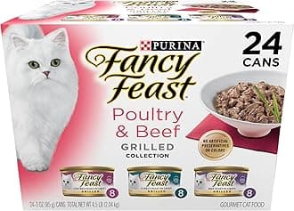 - Purina Fancy Feast Grilled Wet Cat Food Poultry and Beef Collection Wet Cat Food Variety Pack - (Pack of 24) 3 oz. Cans