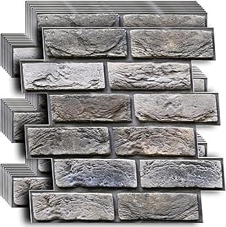 10 Pcs 3D Wall Panels Peel and Stick,Faux Brick,Waterproof Self Adhesive Decorative Wall Panelsfor Interior Wall Decor,Living Room,TV Background,Study Room.