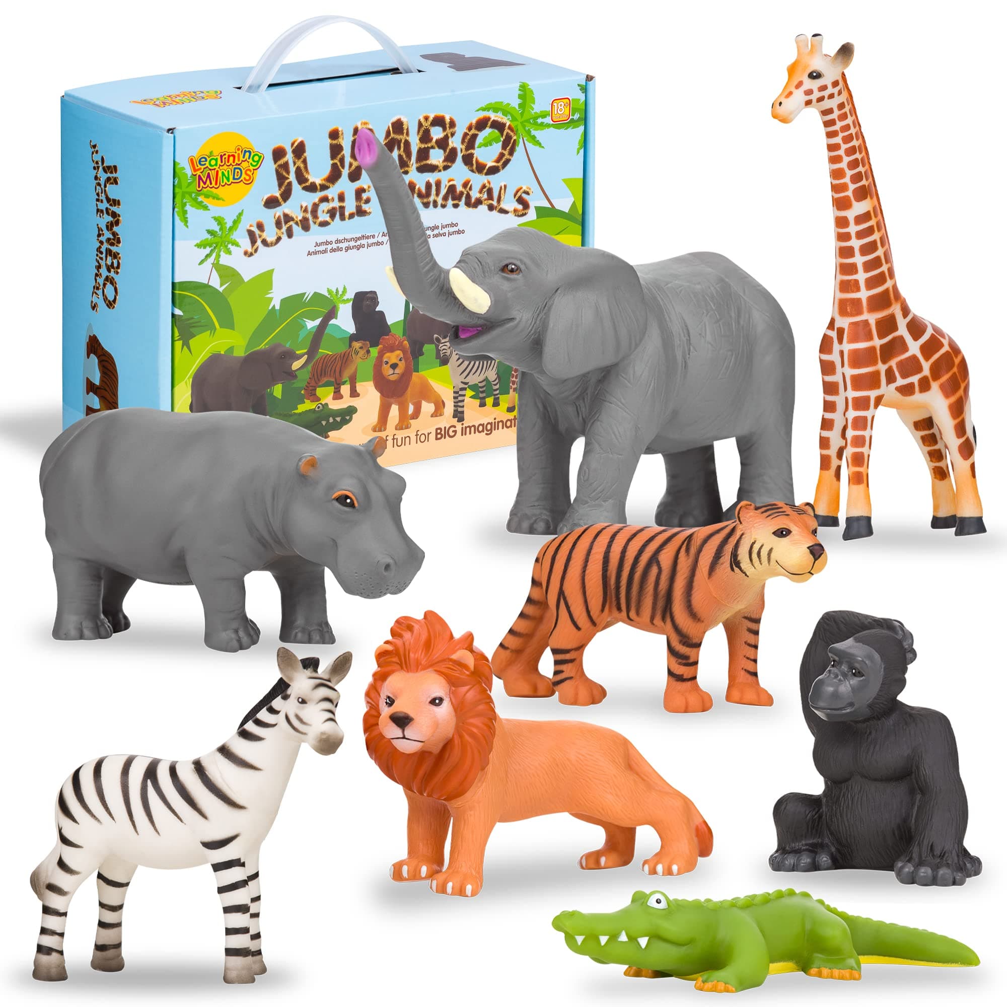 8 Jumbo Jungle Animal Numbers Learning Mind Set - 18 Months +
