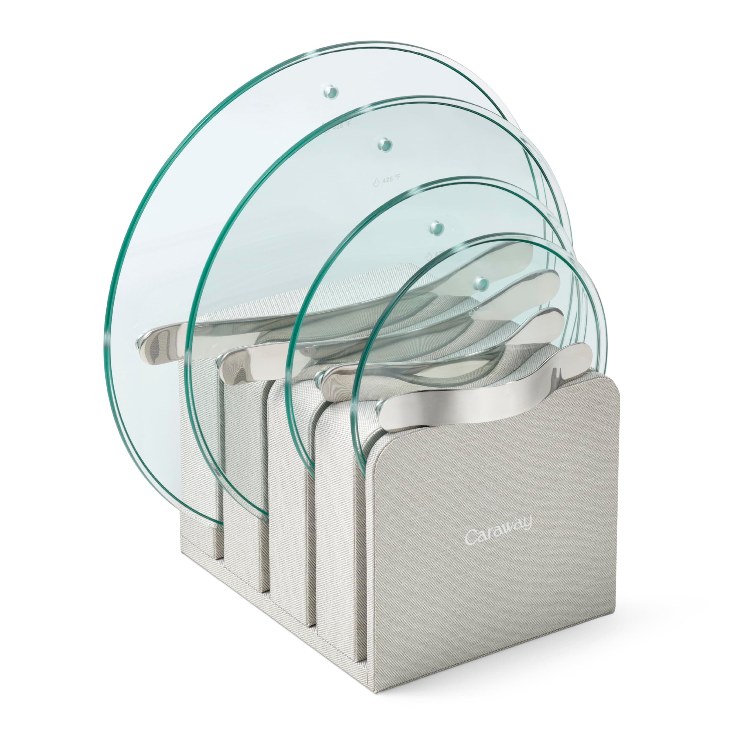 Glass Lids Set for Pots and Pans - Made With Tempered Glass - Sized to Fit Caraway Ceramic-Coated & Stainless Steel Cookware - Includes 4 Sizes - 7", 8", 10.5", & 11.8"