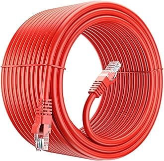 Maximm Cat 6 Ethernet Cable 200 ft - Internet Cable, Cat6 Cable, LAN Cable, Ethernet Cord, Network Cable, Cat 6 Cable, Cat6 Ethernet Cable - Red 200 Feet