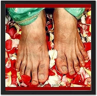 Guruji Charan Swaroop Photo Frame with Front Glass - D05 (Black, 5 X 5 Inch)