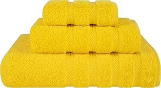 American Soft Linen 3 Piece, Turkish Cotton Premium & Luxury Towels Bathroom Sets, 1 Bath Towel 27x54 inch, 1 Hand Towel 16x28 inch & 1 Washcloth 13x13 inch [Worth $36.95] Lemon Yellow