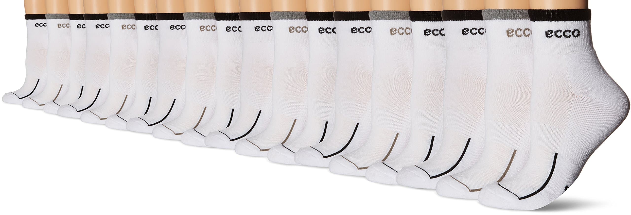ECCO Women's Anklet Logo Socks 6 pack - Multi - Medium