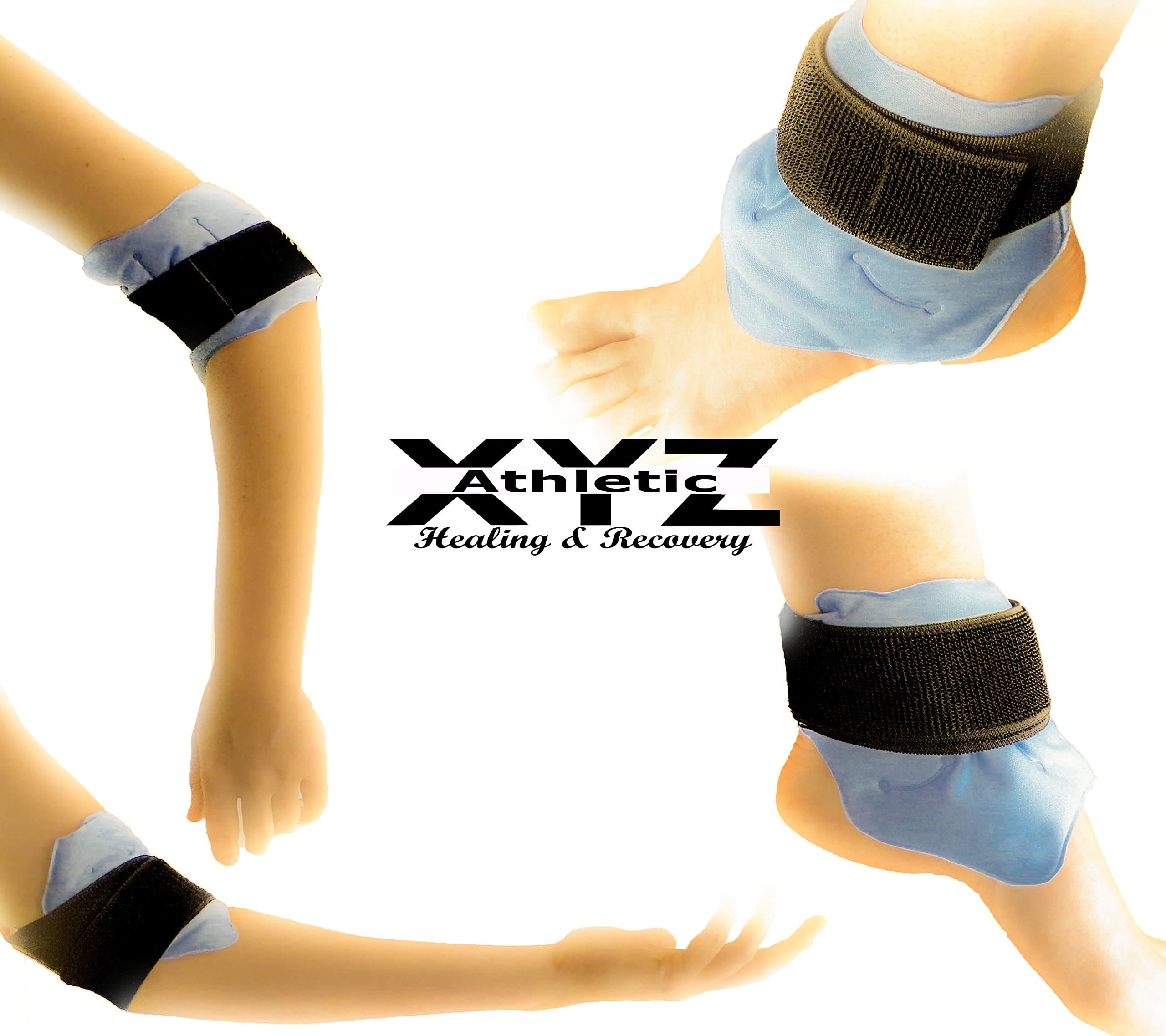 XYZ Athletic Hot Cold Therapy Wrap for Elbow and Ankle- PAIN RELIEF/SWELLING CONTROL/RECOVERY- One Size Fits All, Washable, Reusable, Ultra Soft