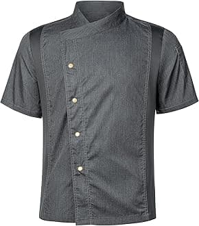 Unisex Chef Coat for Men Women Short Sleeves Solid Chef Jacket Hotel Restaurant Work Shirt Uniform