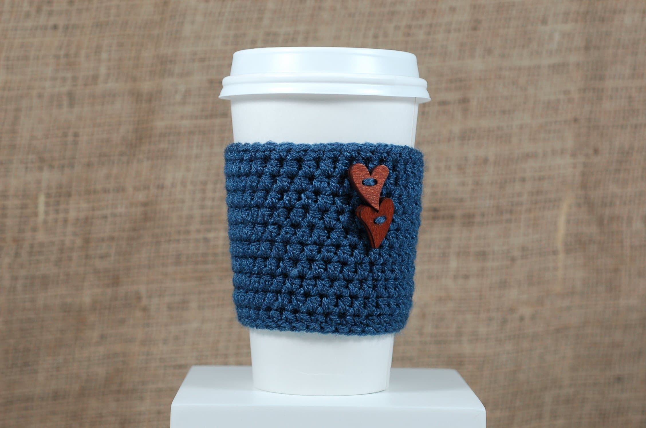 Rustic Wooden Heart Coffee or Tea Cozy/Sleeve