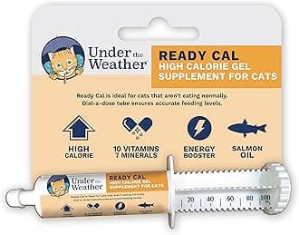 Under The Weather Pet | Ready Cal for Cats 100cc | High Calorie Supplement | Cat Weight Gainer and High Calorie Booster | 10 Vitamins, 7 Minerals & Omega Fatty Acids (for Cats 100cc)