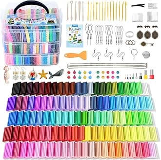 ARTFLY Polymer Clay Kit - 112 Colors, Oven Bake Modeling With Sculpting Tools and Jewelry Accessories, Non-Toxic, Ideal DIY Gifts for Adults and Teens