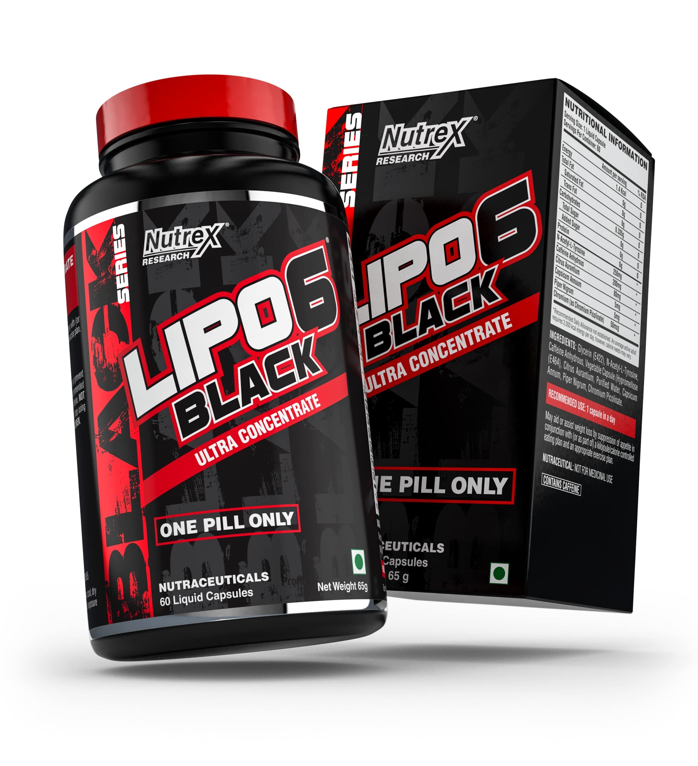 Nutrex Research Nutrex Lipo 6 Black Ultra Concentrate 60 Capsules,Pack Of 1,1 Count
