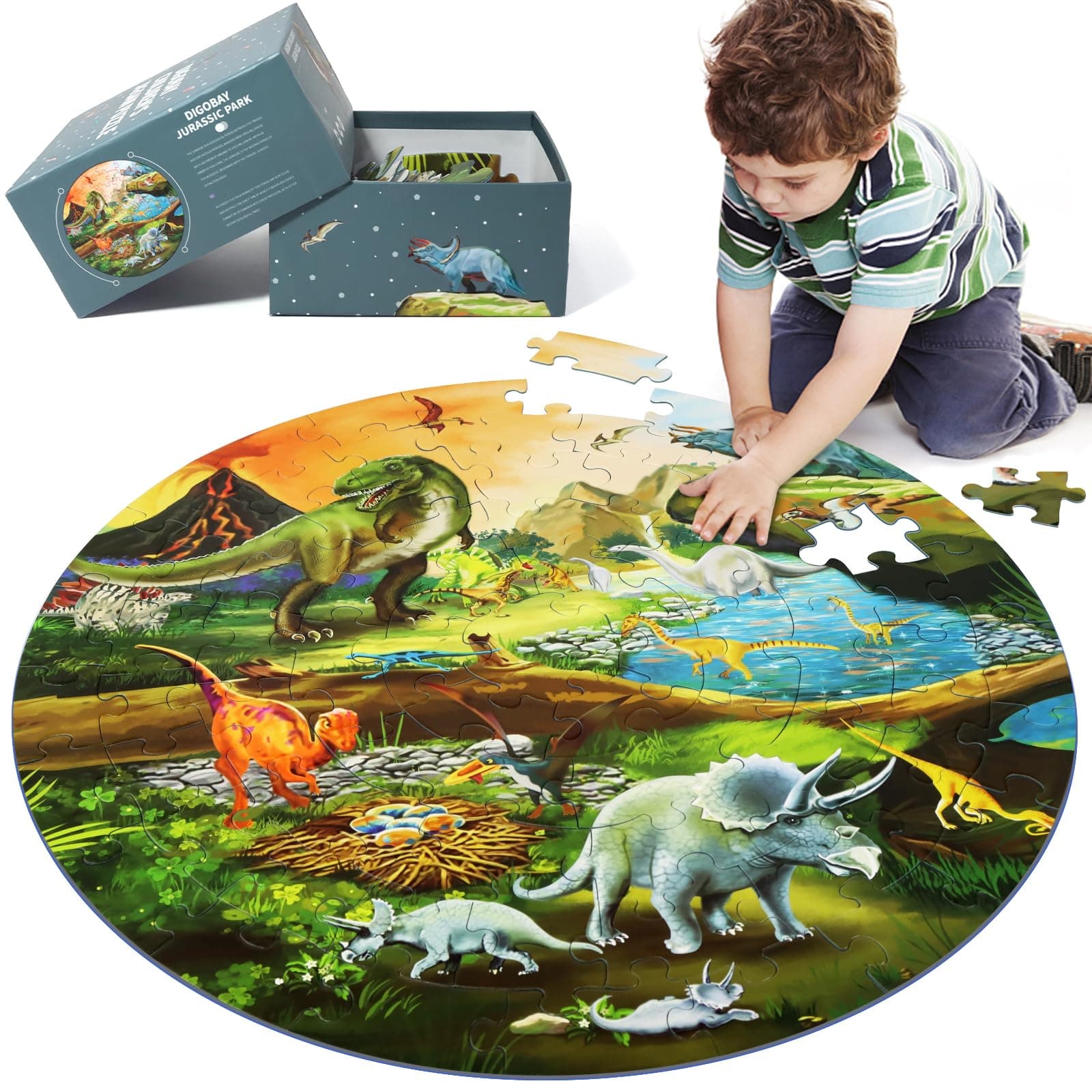 Dinosaur Floor Puzzle for Kids Ages 3-8