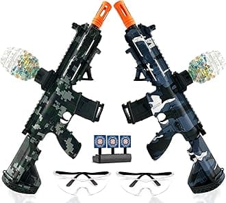 2 Set Electric Gel Splat Blaster, Gel Splat Blaster, Rechargeable Battery Powered Kit for Team Game- Ages 14+