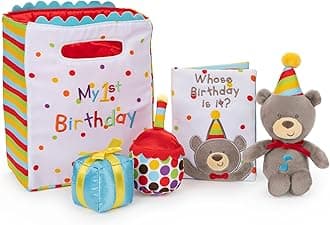 Baby GUND, My First Birthday-Themed 5-Piece Plush Playset, Sensory Toys for Babies, 8”