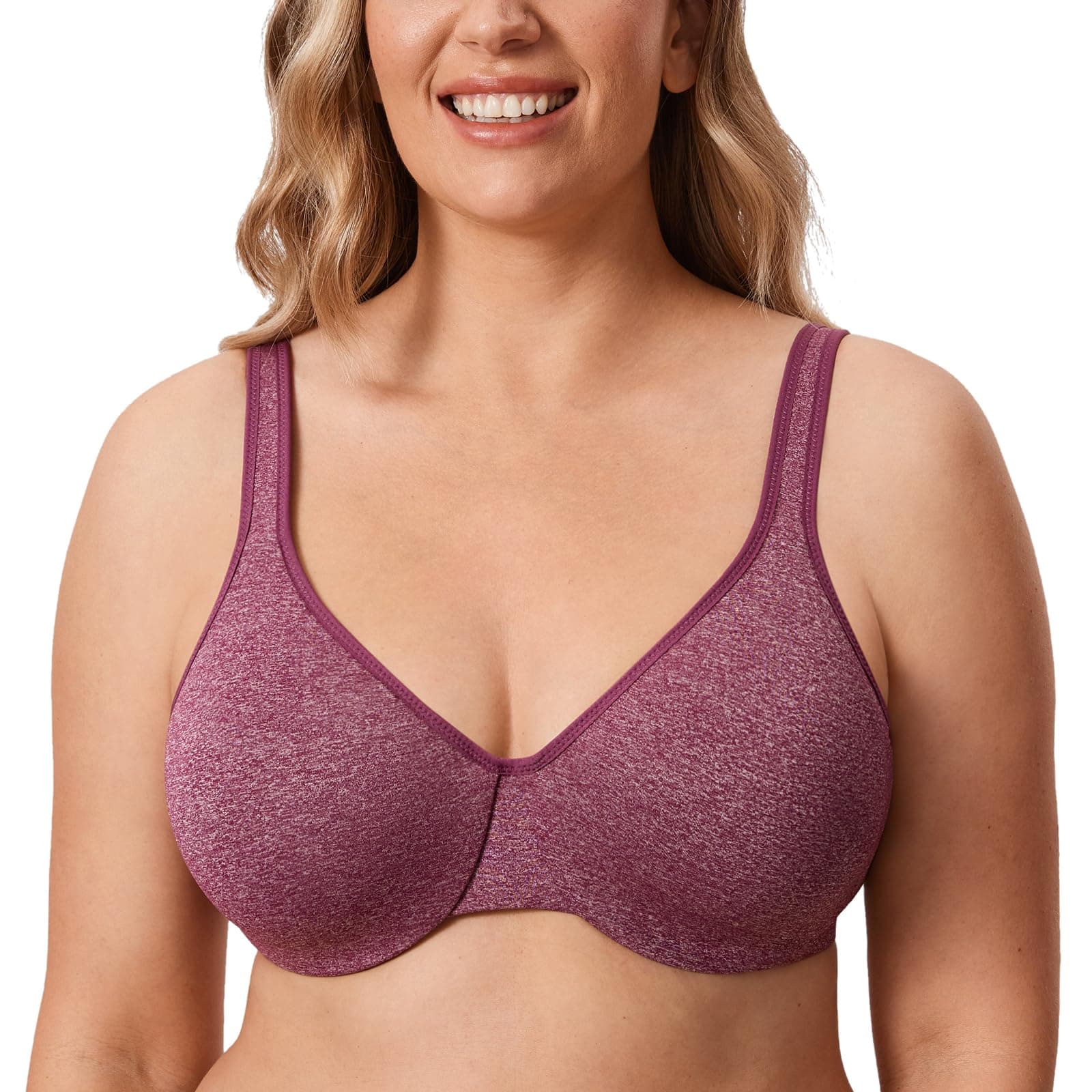 DELIMIRA Women's Minimizer Seamless Full Coverage Underwire Non Padded Bra