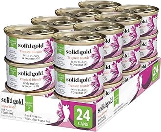 Solid Gold Tropical Blendz Wet Cat Food - Turkey Pate in Coconut Oil - Canned Cat Food, 24 Pack