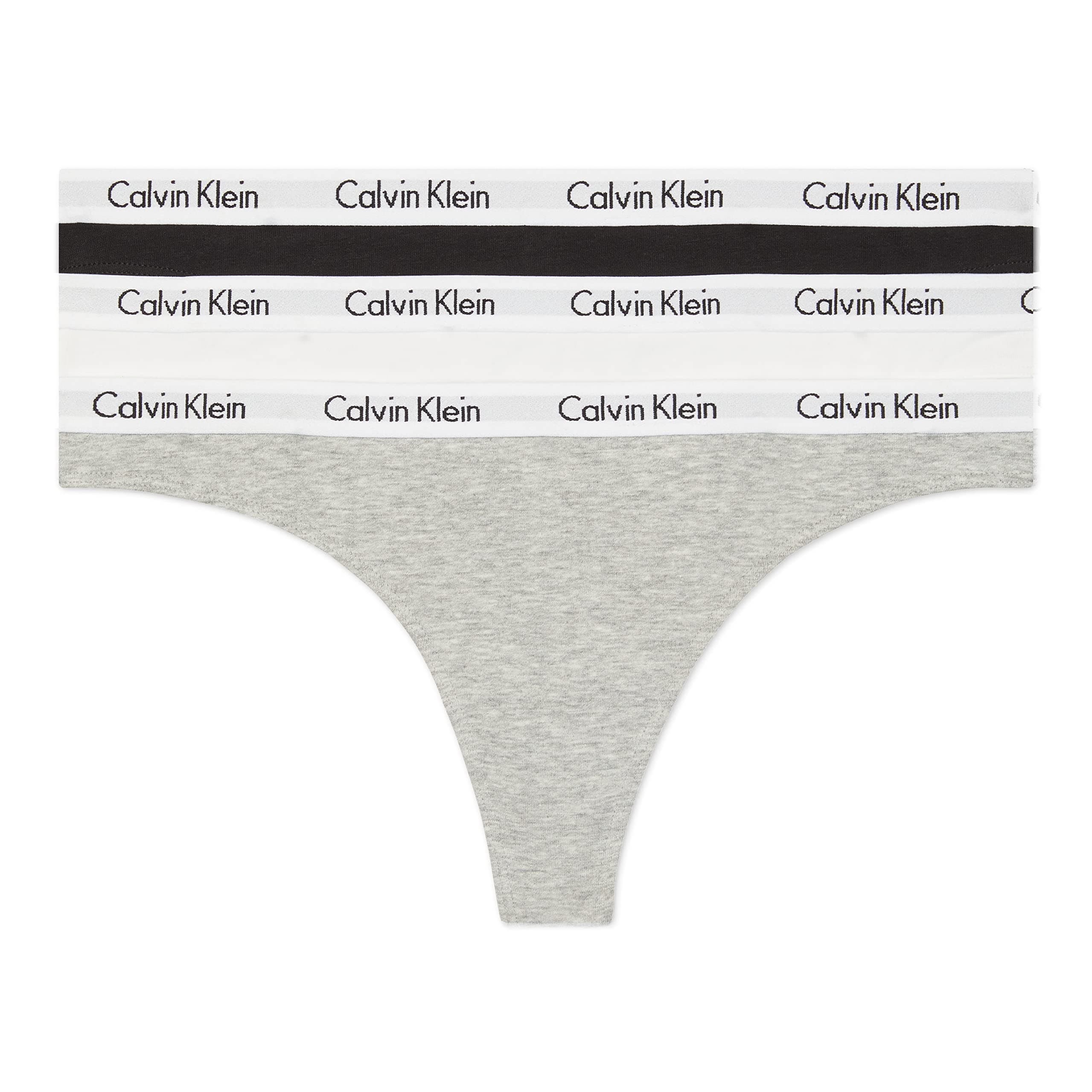 Women's Carousel Thong Panty, Black/White/Grey Heather, (Pack of 3) (Medium)